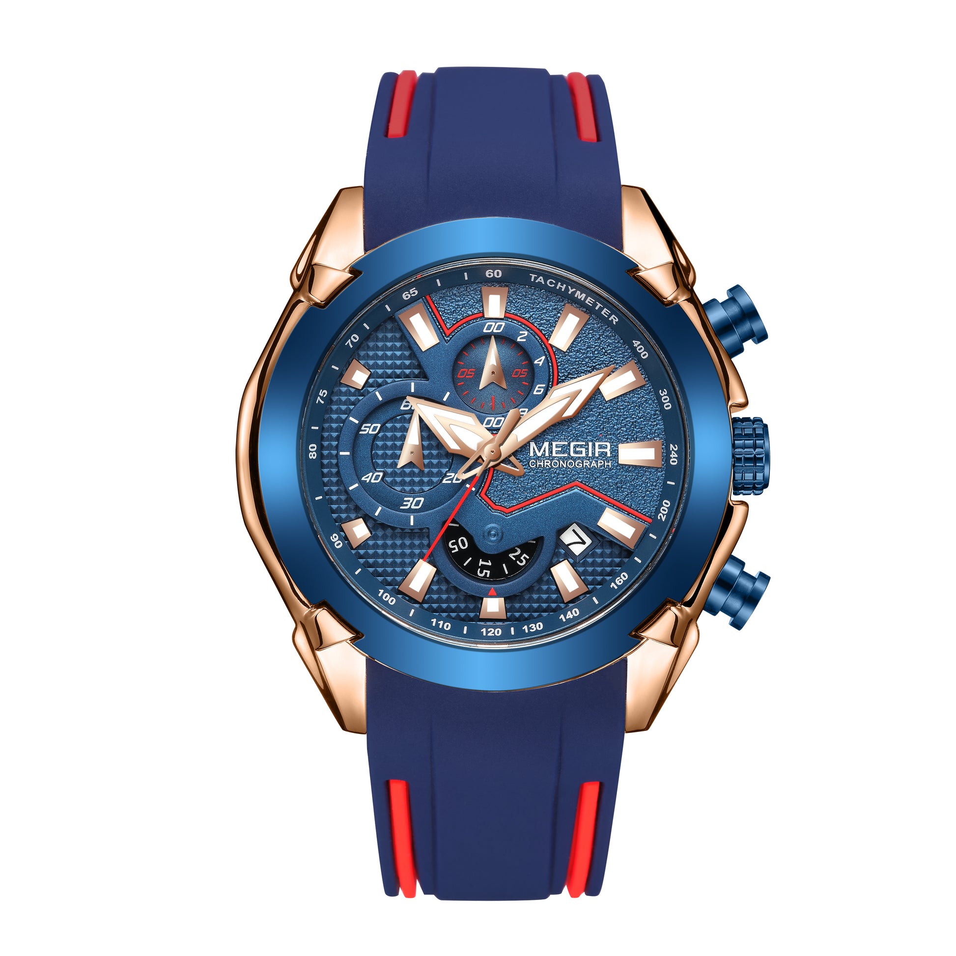 MEGIR Fashion Men's Watches Silicone Military Sport Watch Waterproof Date Chronograph Clock Wristwatch Relogio Masculino 2065-7