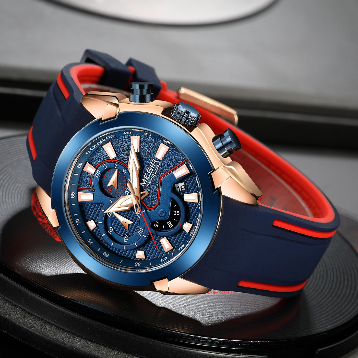 MEGIR Fashion Men's Watches Silicone Military Sport Watch Waterproof Date Chronograph Clock Wristwatch Relogio Masculino 2065-3