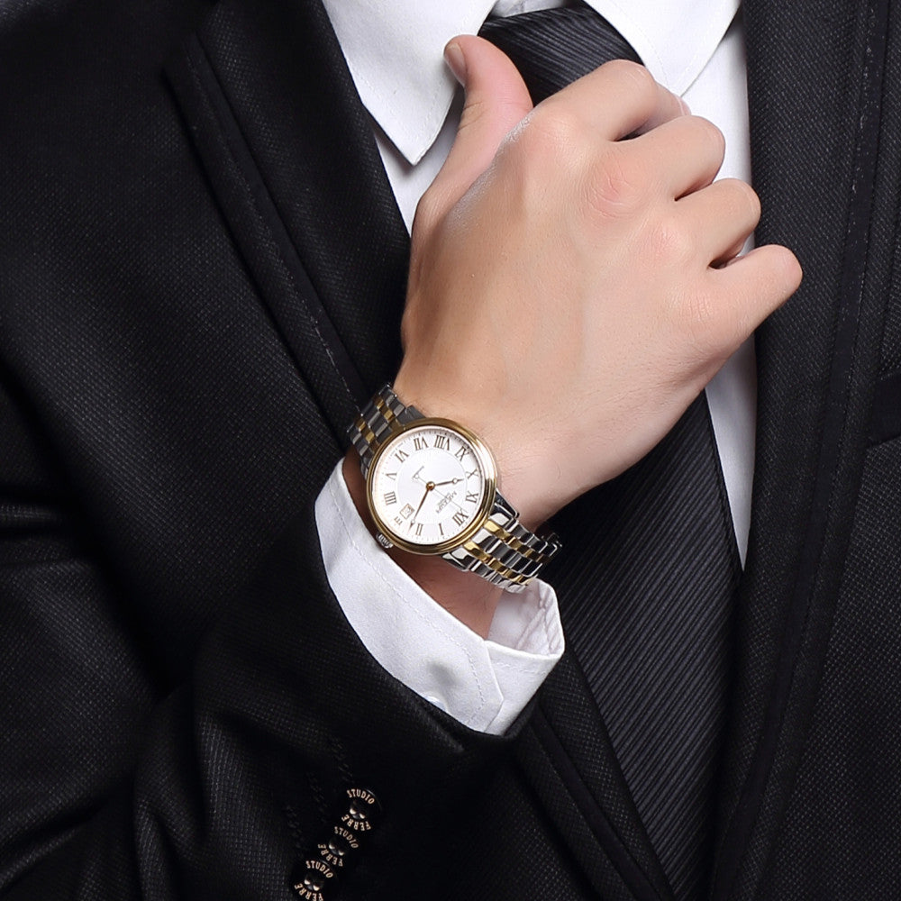 MEGIR Automatic Mechanical Watch Men Stainless Steel Watches Top Brand Luxury Business Wristwatch Male Clock Relogio Masculino 96001-4