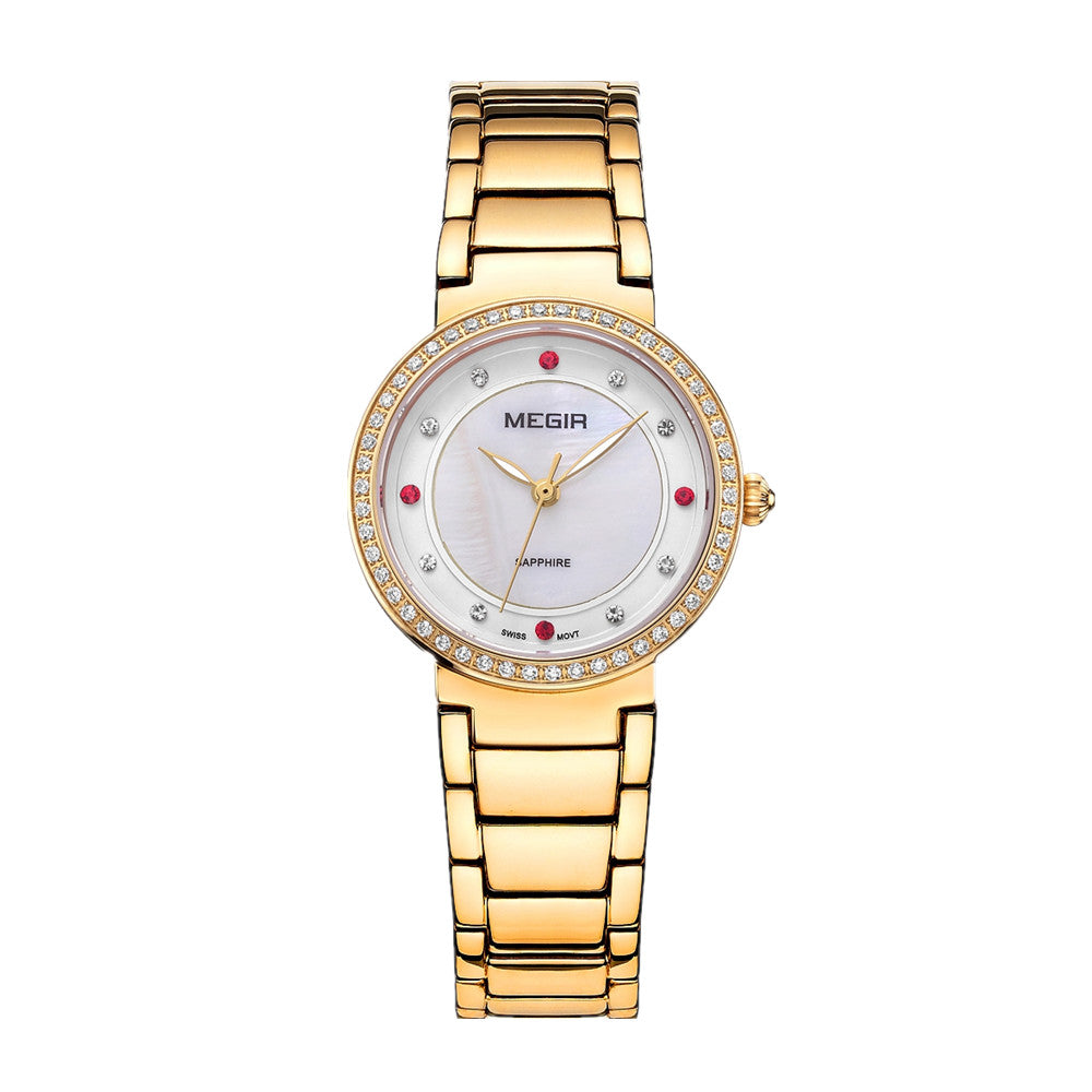 MEGIR Fashion Stainless Steel Women Bracelet Quartz Watches Elegant Business Ladies Clock Female Sport Wristwatch Reloj Mujer 4164-6