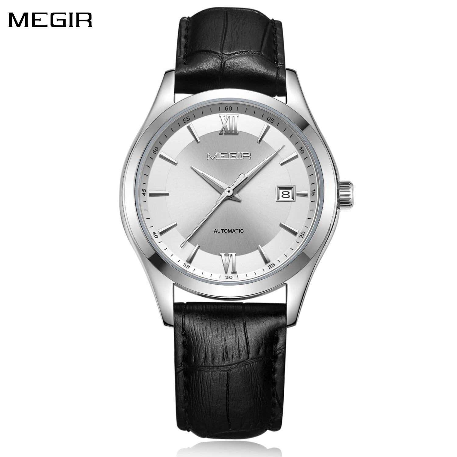 MEGIR Original Brand Men's Watches Automatic Mechanical Watch 5Bar Waterproof Leather Luxury Wristwatch Clock Relogio Masculino 62063-0