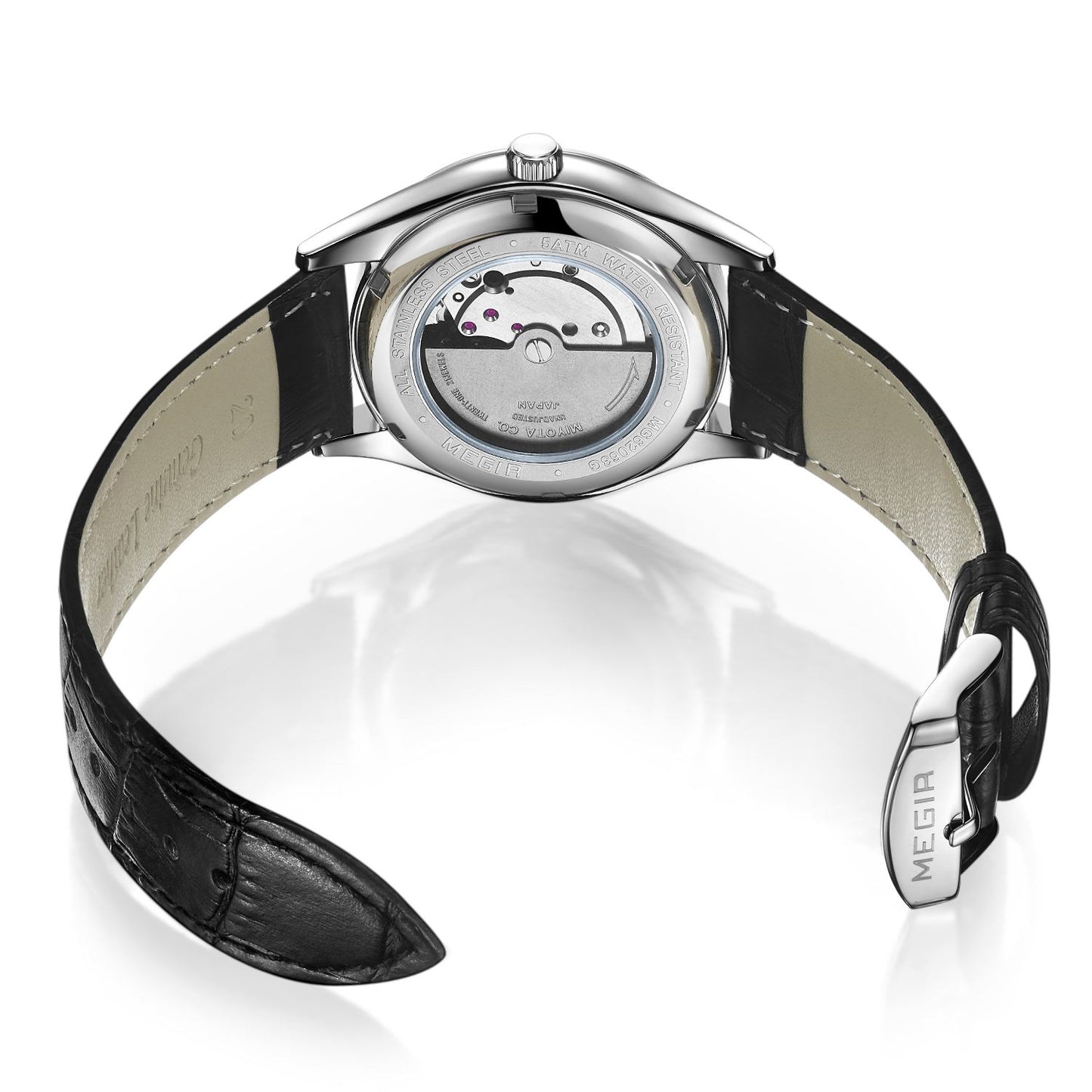 MEGIR Original Brand Men's Watches Automatic Mechanical Watch 5Bar Waterproof Leather Luxury Wristwatch Clock Relogio Masculino 62063-6