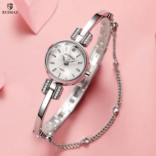 RUIMAS Fashion Women Watches Diamond Ladies Quartz Wristwatches Simple Luxury Steel Bracelets Dress Clock Reloj Mujer 313-0