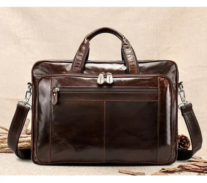 Rossie Viren Vegetable Brown Large Double Zip Briefcase-0