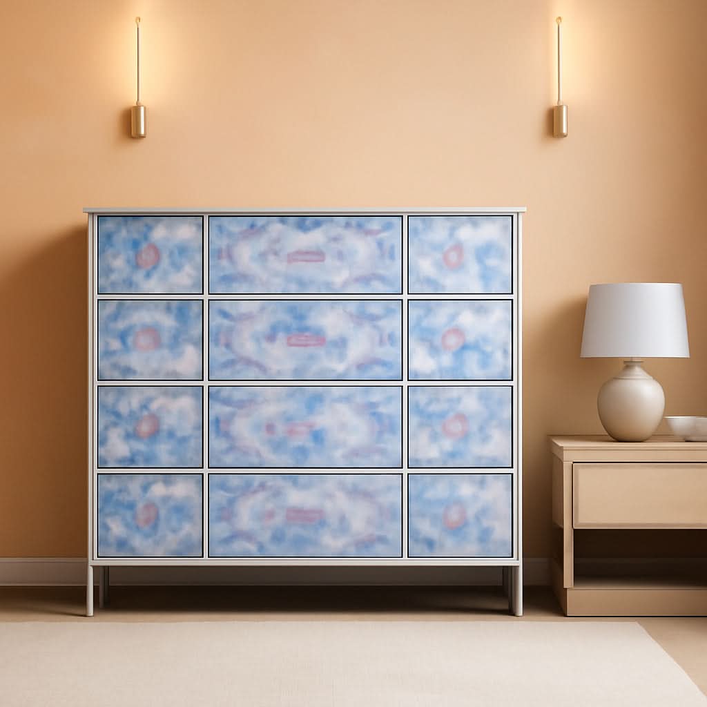 Kids Dresser With 12 Drawers White Finish For Nursery-0