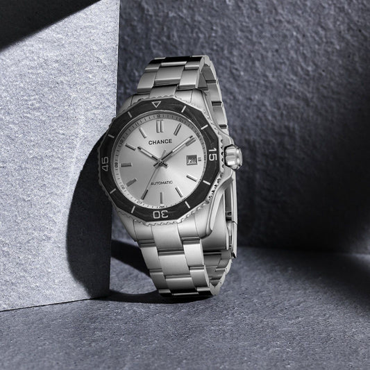 CHANCE Automatic Mechanical Watches Movement 10Bar Waterproof Stainless Steel Sapphire Glass Business Wristwatch Clock 9102-10