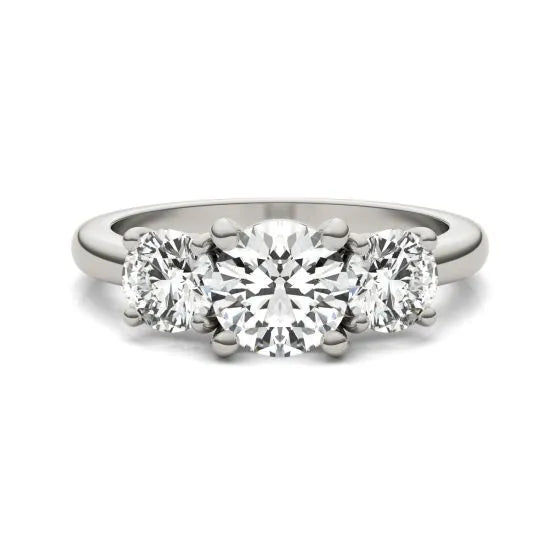3 CTW AGI Certified Lab Grown Diamond (G-VS) Three Stone Engagement Ring in of 14K Gold-3