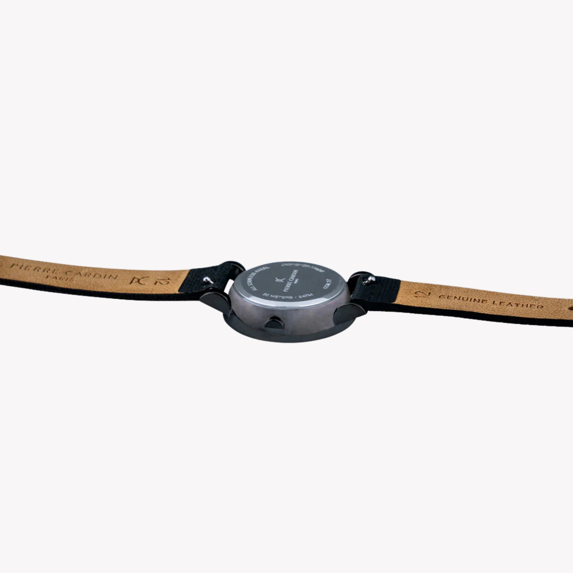 Pierre Cardin Women's Black Leather Watch, Black Dial | Ccm.0513-3