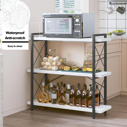 Industrial Three Tier Open Bookcase With Metal Frame Sturdy-4