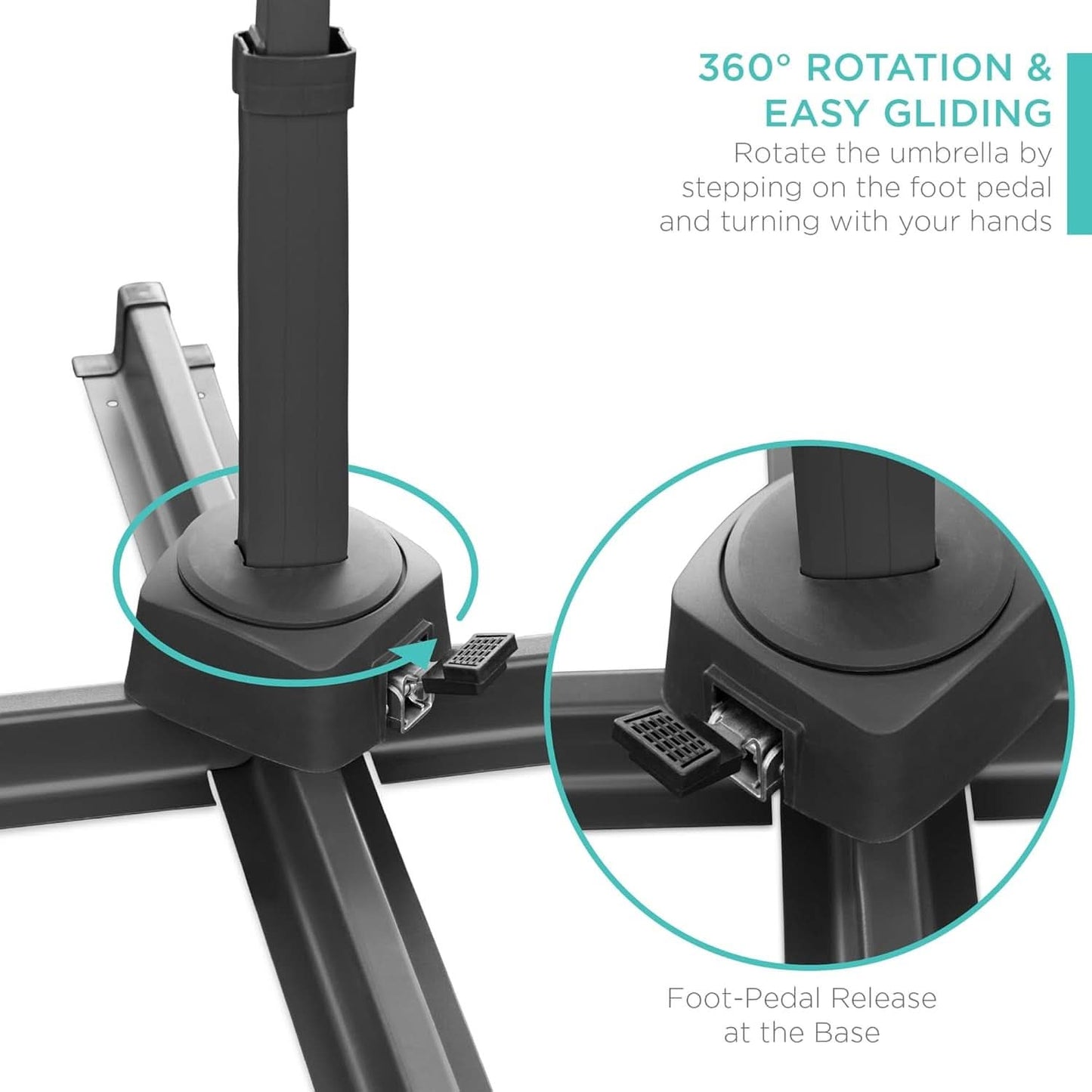 10Ft Solar LED Cantilever Patio Umbrella With 360 Degree Rotation And Integrated Lights-1