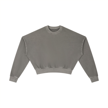 Vintage Washed Cropped Sweatshirt-0