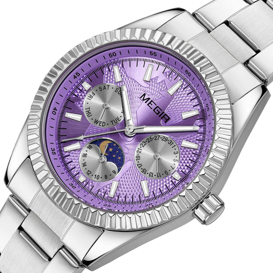 MEGIR Business Men Watch Waterproof Luminous Man Casual Quartz Wristwatch Clock Calendar Week Display Relogio Masculino 1102-10