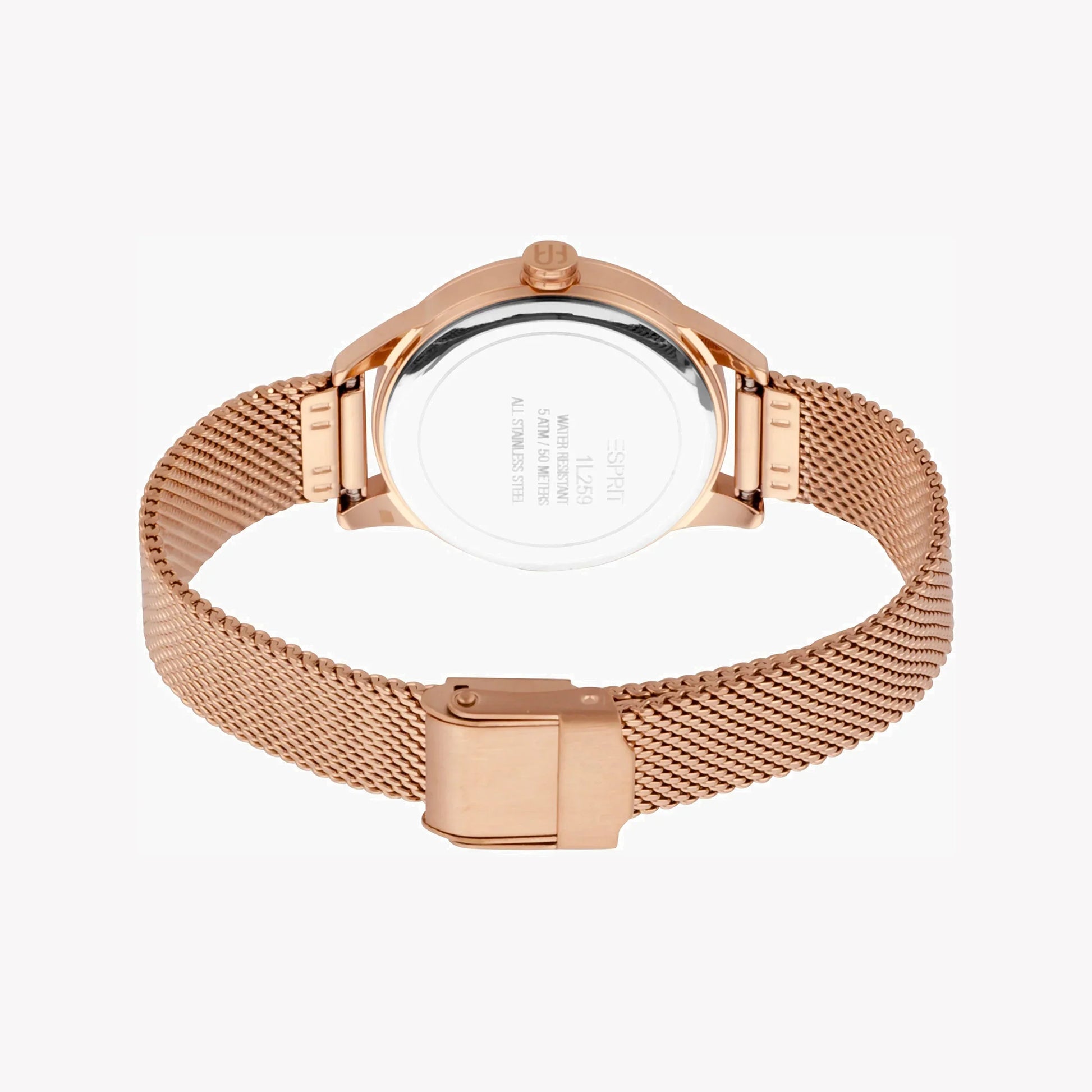 Esprit Women's Rose Gold Stainless Steel Watch, Silver Dial | ES1L259M1095-2
