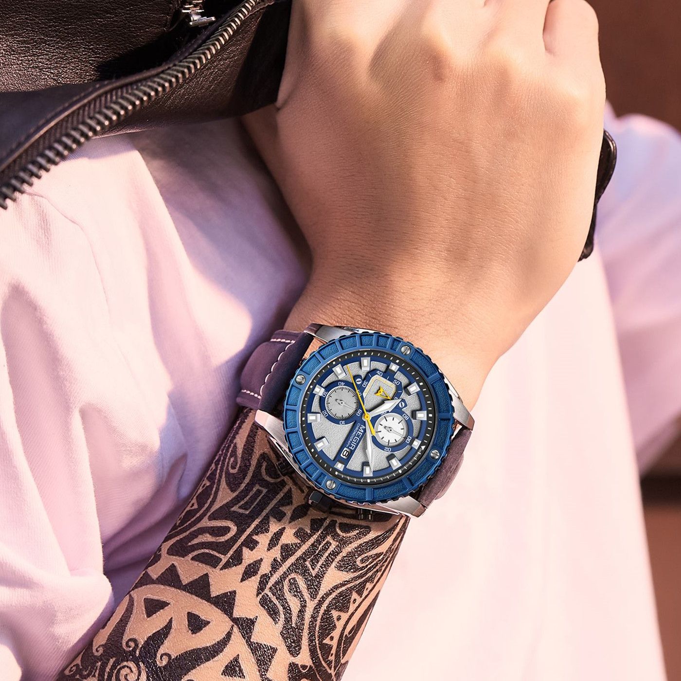 MEGIR Fashion Men's Sport Watches Waterproof Luminous Man Quartz Military Wristwatch Clock Gift for Men Relogio Masculino 2119-2