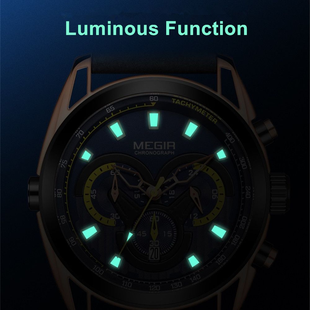 MEGIR Top Brand Luxury Men's Wrist Watch Man Luminous Waterproof Sport Men Quartz Wristwatches Relogio Masculino Dropshipping 2135-6