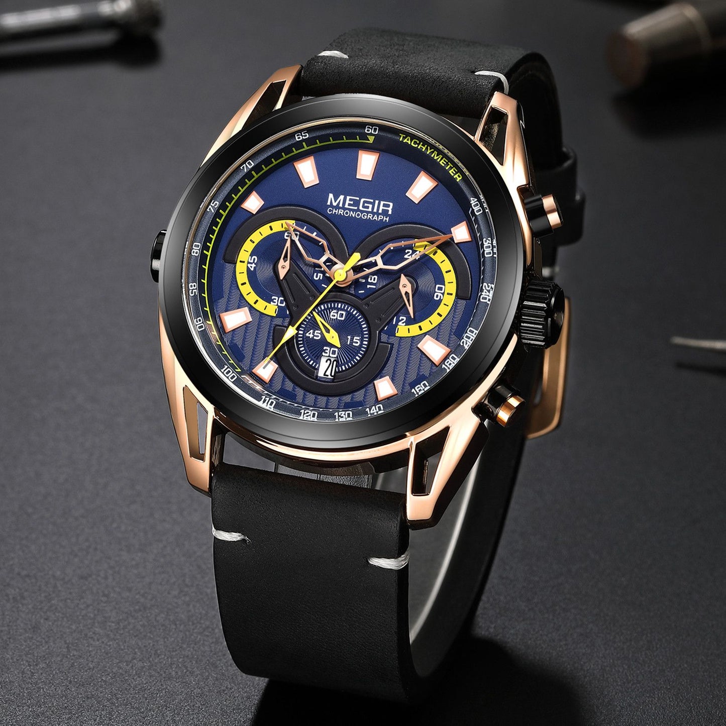 MEGIR Top Brand Luxury Men's Wrist Watch Man Luminous Waterproof Sport Men Quartz Wristwatches Relogio Masculino Dropshipping 2135-3