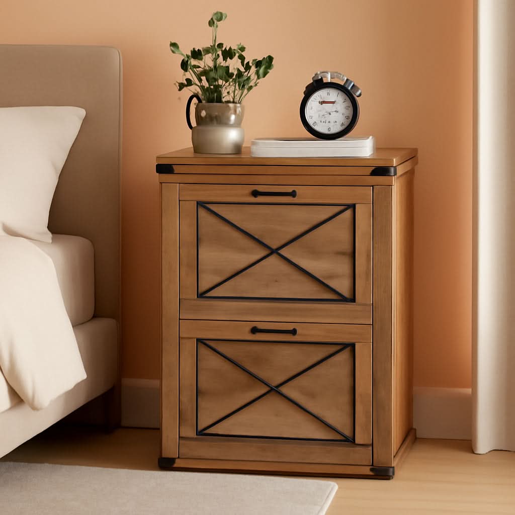 File Cabinet With 2 File Drawers Fits A4 Letter Size Home Office-0