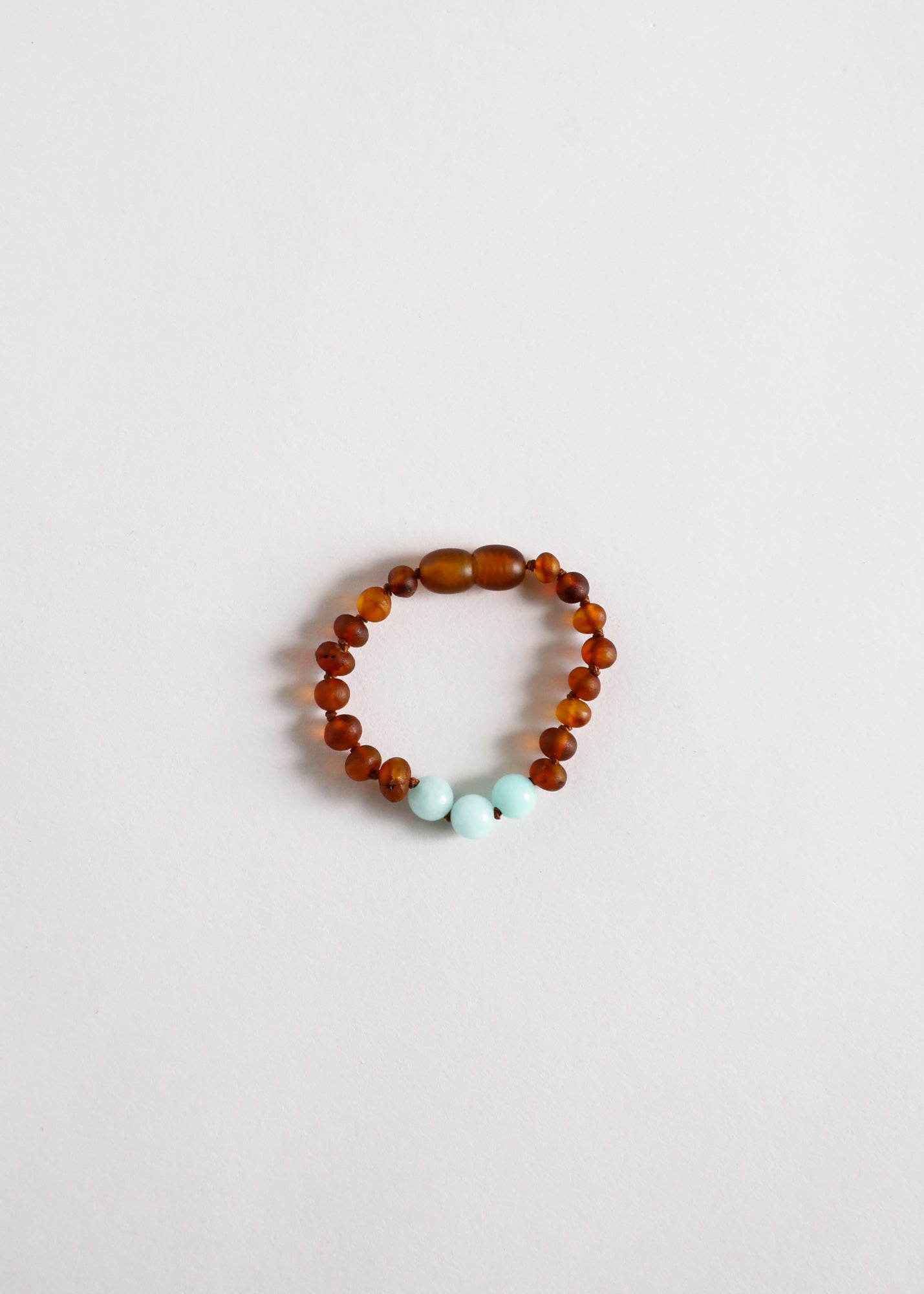 Raw Cognac Baltic Amber + Amazonite || Anklet or Bracelet-1
