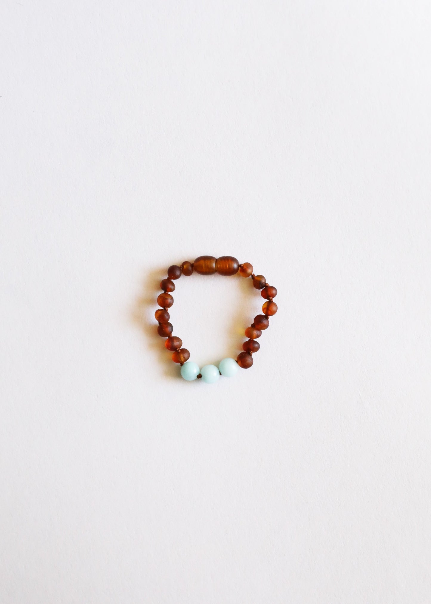 Raw Cognac Baltic Amber + Amazonite || Anklet or Bracelet-2