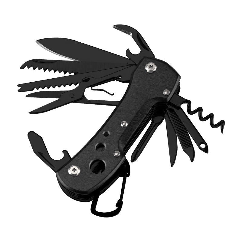 15 Function All in One Mysterious Black Folding Multi Function Pocket Knife-3