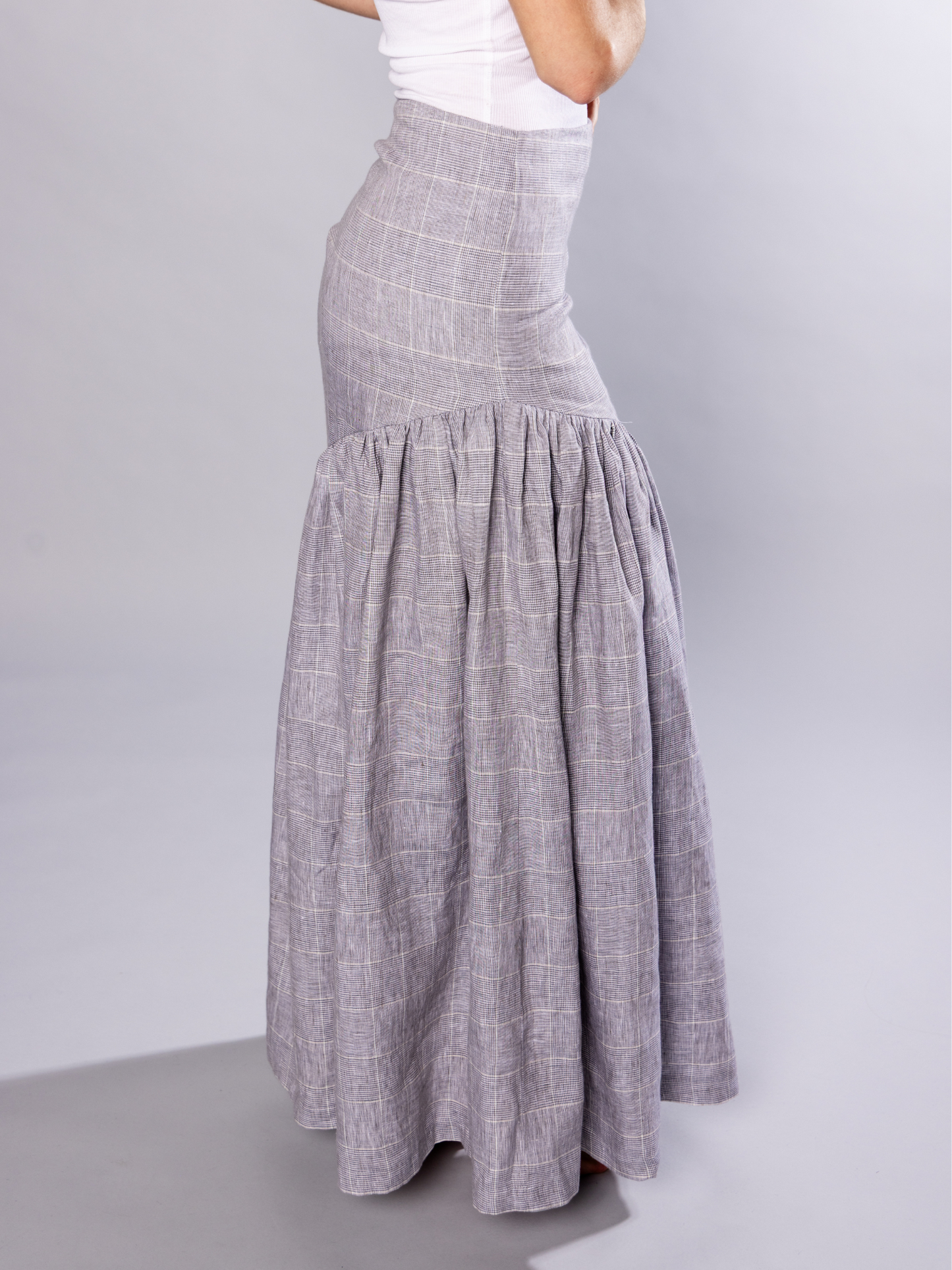 Gathered Maxi skirt Organic Linen – Hilda | No More Nobody