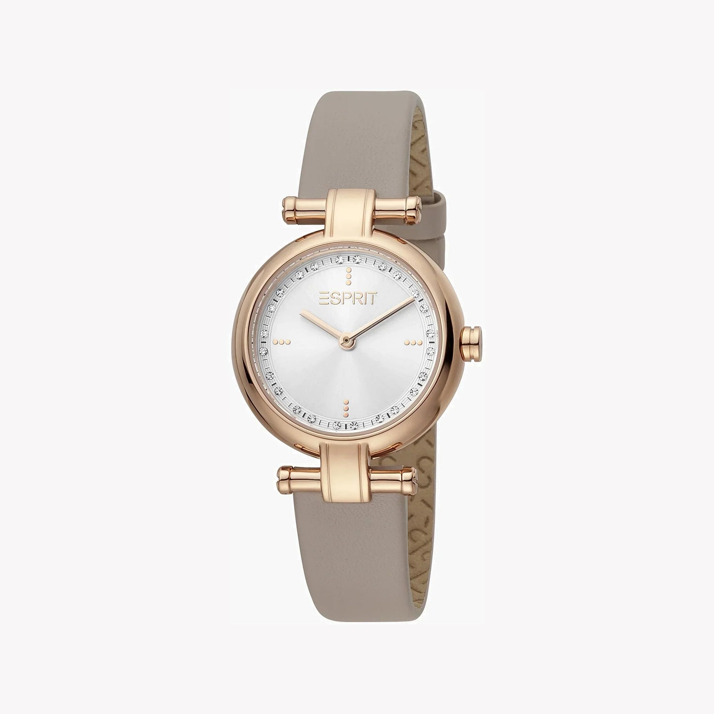 Esprit Women's Beige Leather Watch, Silver Dial | Es1l081m0015-1
