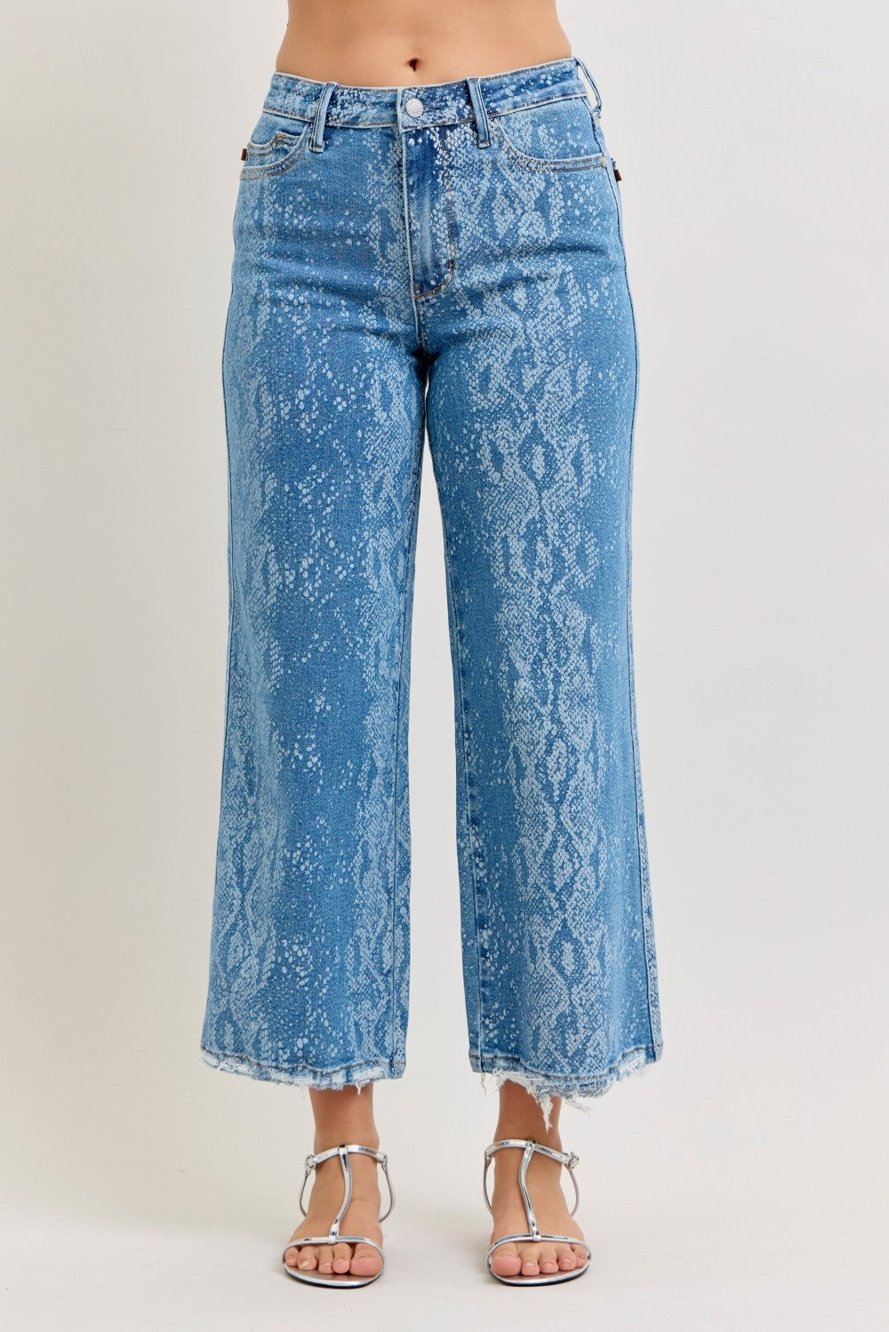 Judy Blue High Rise Ankle Wide Leg Jeans-0