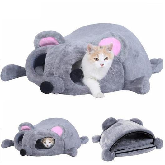 Cozy cat bed with two entrances by Craz_ycatlovers, soft hideaway shelter for cats to rest and relax comfortably.