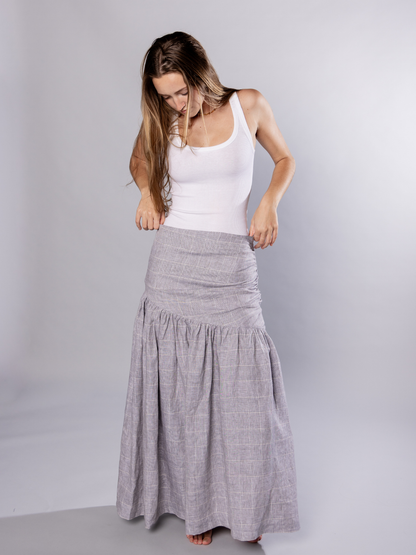 Gathered Maxi skirt Organic Linen – Hilda | No More Nobody