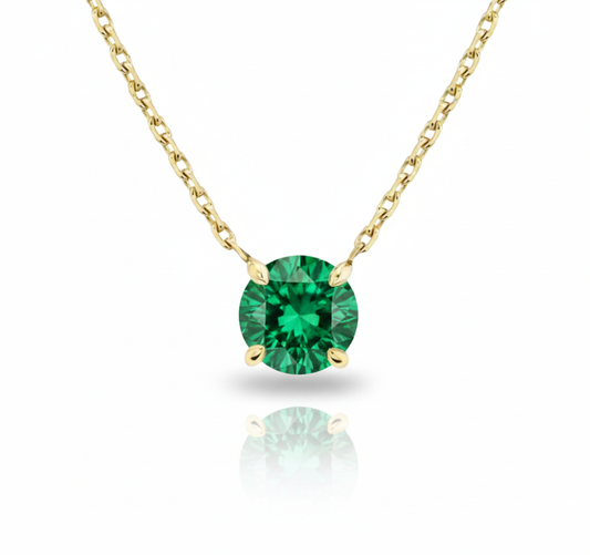 Alira Solitaire Emerald Necklace-0