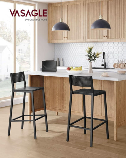 Industrial Charcoal Gray Bar Stools Set Of 2 for Kitchen-1