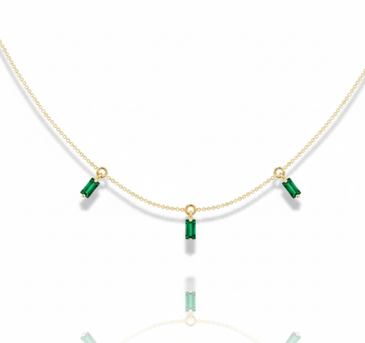 Stellar Trio Emerald Necklace-0