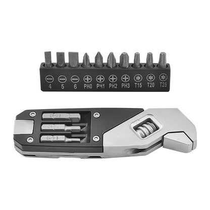 Multitool Wrench With 8 Tools/Pliers/Wire Cutter/Flat Screwdriver/Phillips Screwdriver/Portable Folding Multifunctional Adjustable Multi Purpose Stainless Steel Tool-4