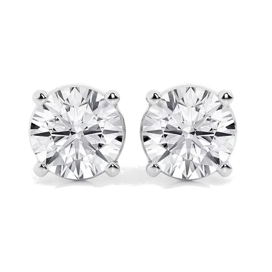 5.00 CTW AGI Certified Lab Grown Round Diamond Stud Earrings – G/VS in 14K White or Yellow Gold-1