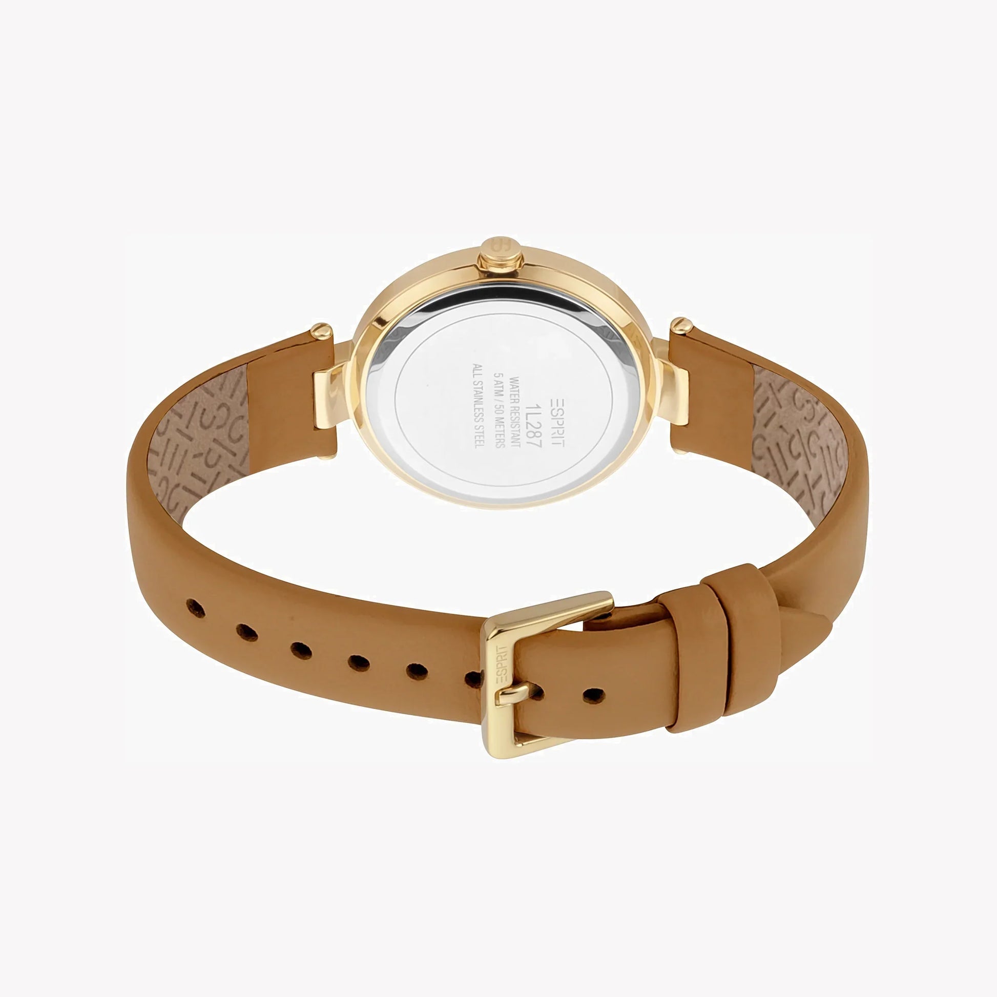 Esprit Women's Brown Leather Watch, Silver Dial | ES1L287L0025-2