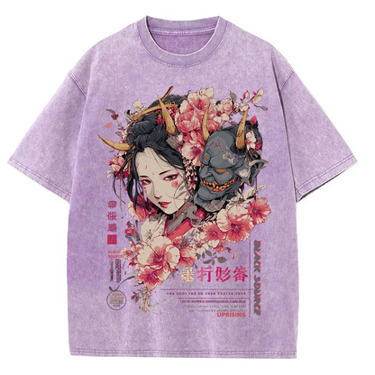 Anime Dragon Floral Graphic T Shirt Unisex Cotton Tee-7