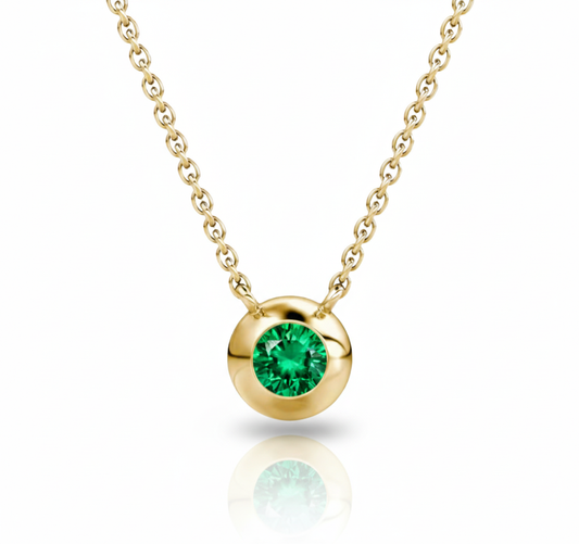 Soléa Bezel Emerald Necklace