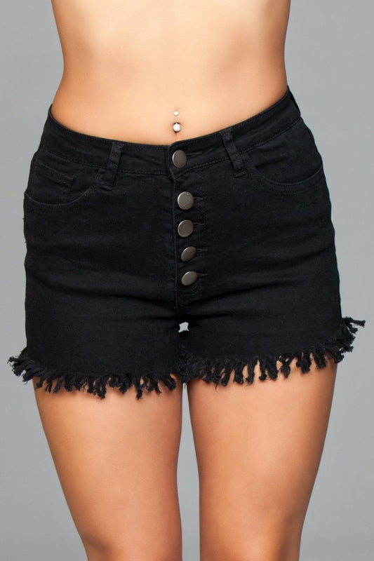 J9 Fringed Button Up Shorts-0