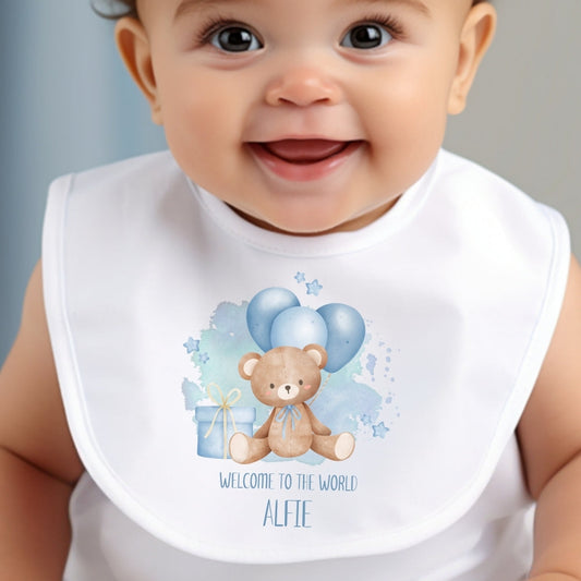 Personalised Baby Boy Baby Outfit: Bib, Vest, Grow-1