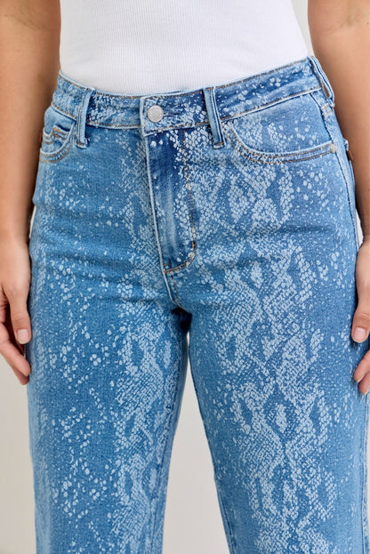 Judy Blue High Rise Ankle Wide Leg Jeans-4
