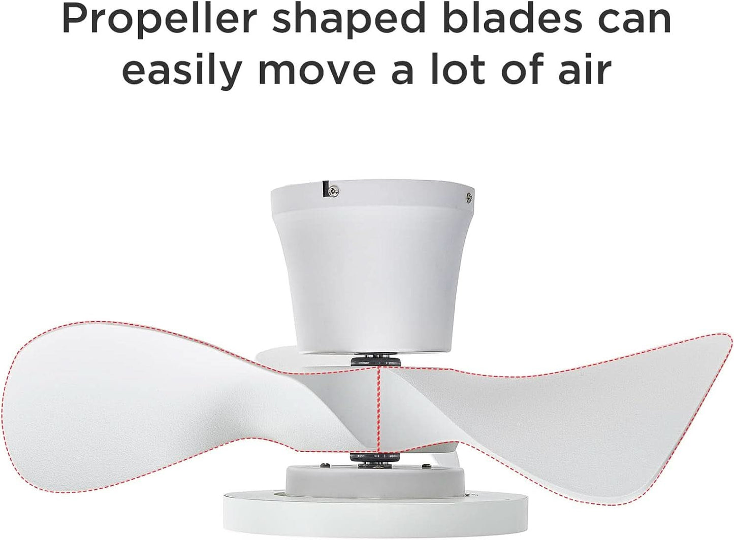 22 Inch Quiet Ceiling Fan With LED Light And Remote Control-2