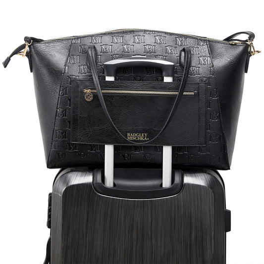 Caroline Vegan Leather Weekender Tote Bag-1