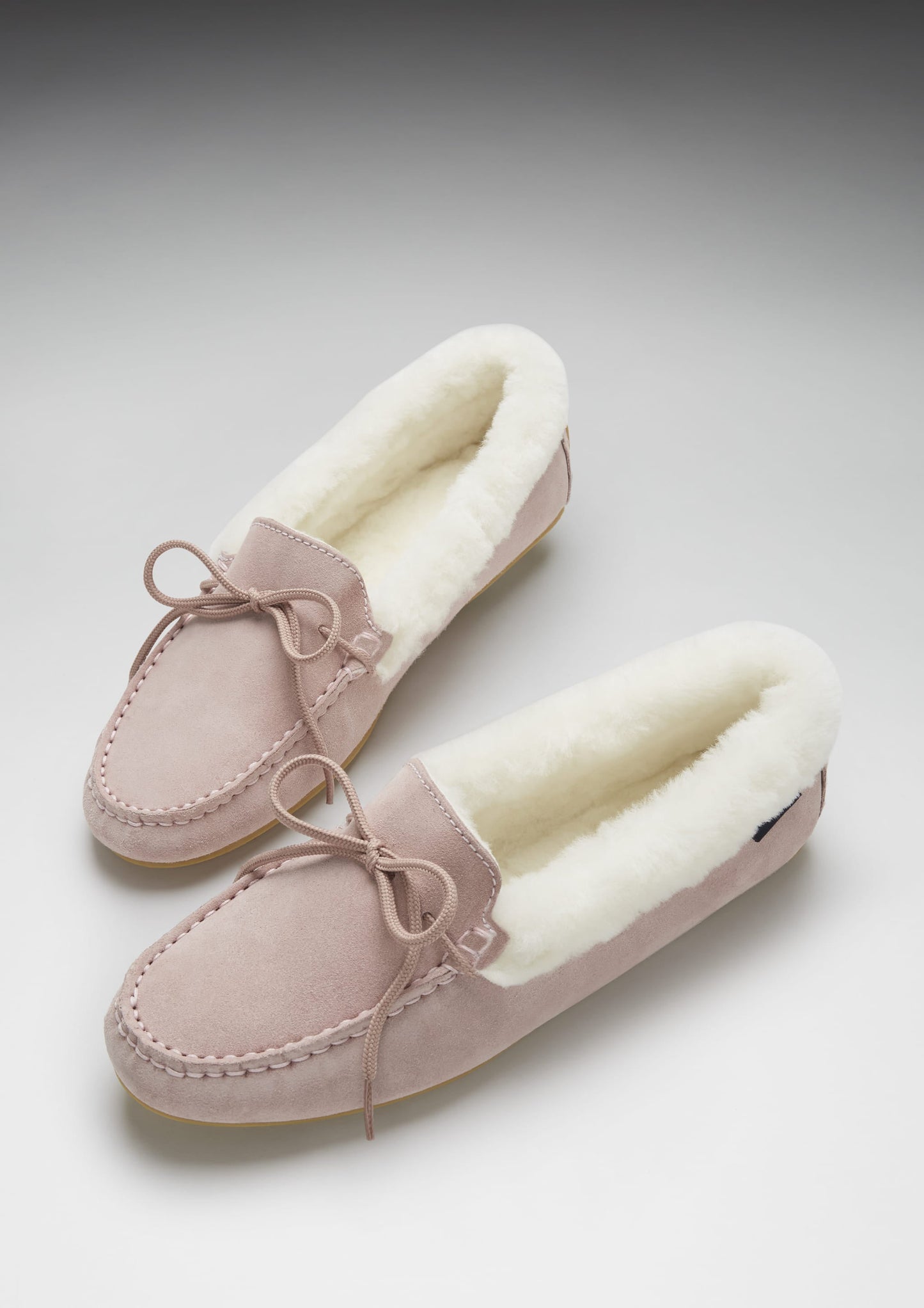 Women's slippers, sheepskin, ice pink suede-1