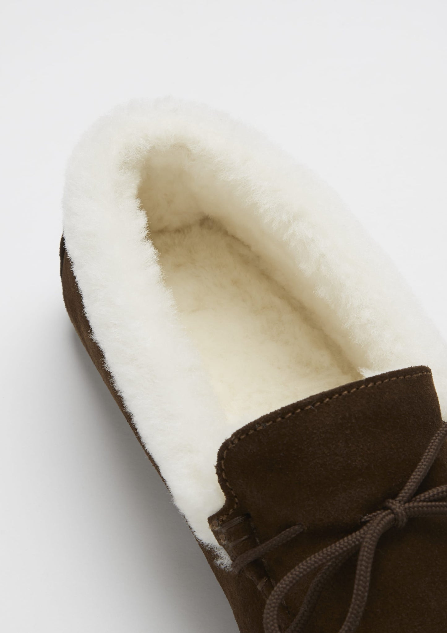 Slippers, sheepskin, brown suede-4