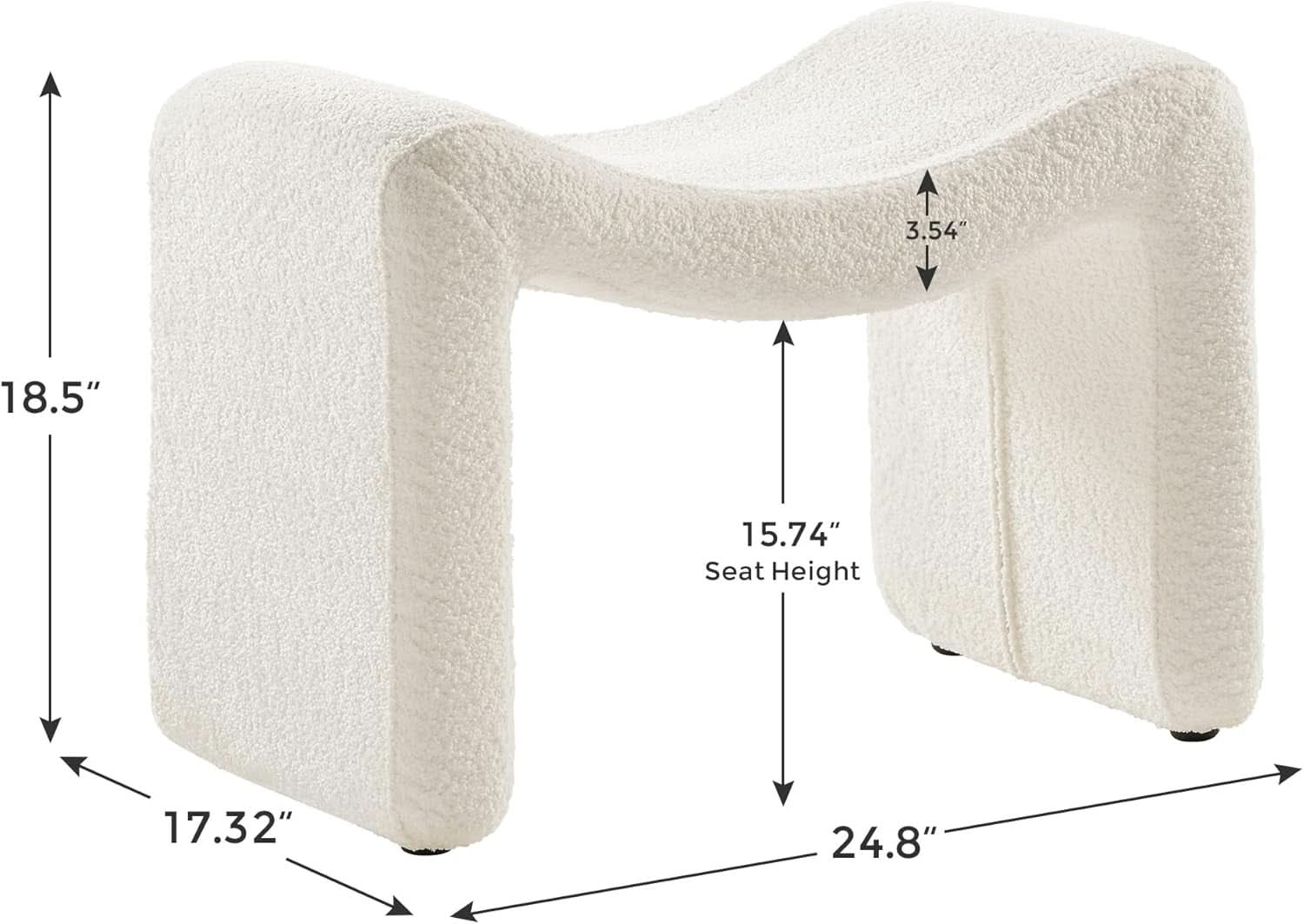 Large White Ottoman Footstool Multifunctional Living Room-1