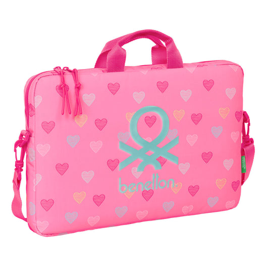 Laptop Case Benetton Heart Pink 40 x 27 x 4 cm-0
