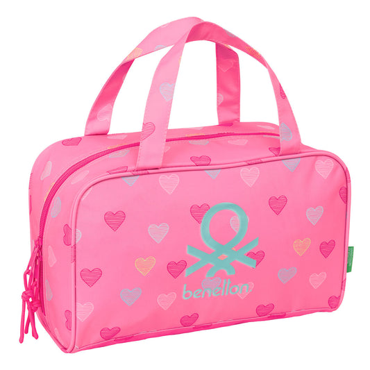 Travel Vanity Case Benetton Heart Pink 31 x 14 x 19 cm-0