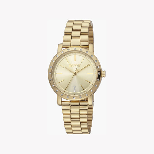 Esprit Women's Gold Stainless Steel Watch, Champagne Dial | ES1L298M0065-1