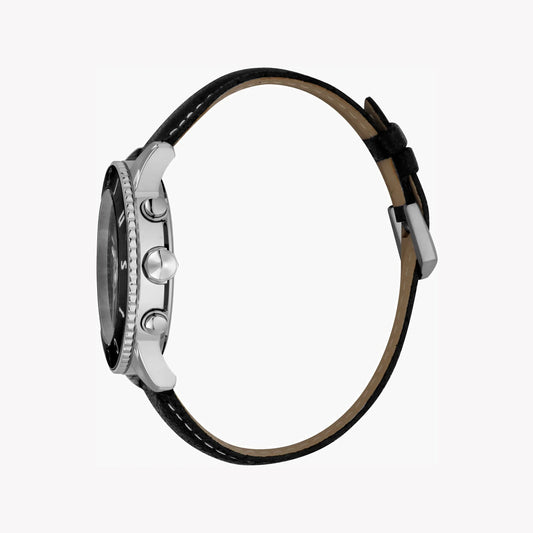 Just Cavalli Men's Black Leather Watch, Silver Case | Jc1g155l0025-1