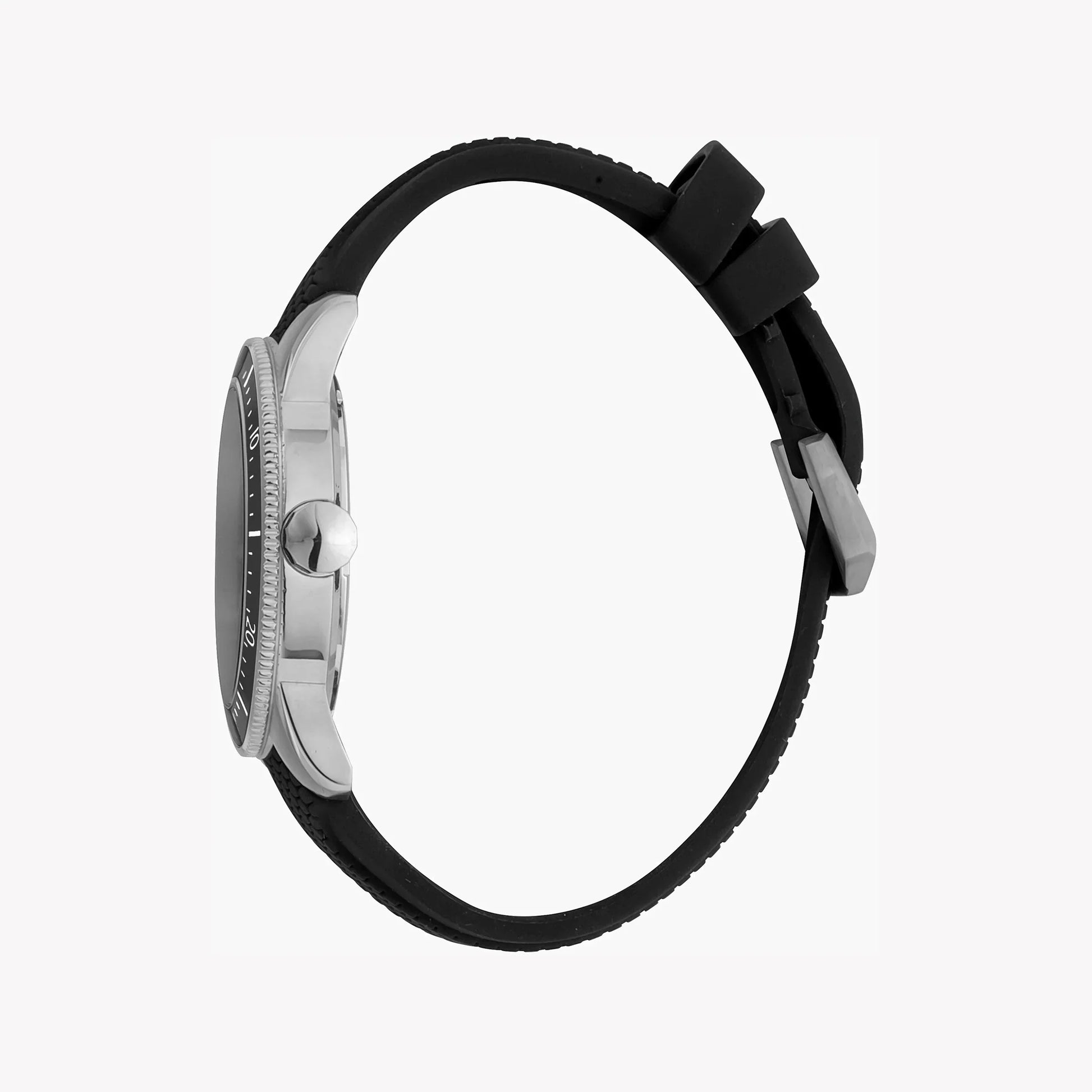 Just Cavalli Men's Black Silicone Watch, Silver Case | Jc1g179p0025-1